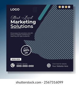 Digital marketing and corporate business service social media post banner template design