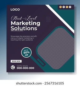 Digital marketing and corporate business service social media post banner template design