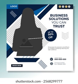Digital marketing and corporate business service social media post banner template design