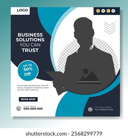 Digital marketing and corporate business service social media post banner template design
