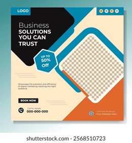 Digital marketing and corporate business service social media post banner template design