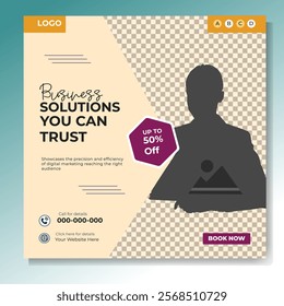 Digital marketing and corporate business service social media post banner template design