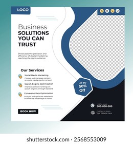 Digital marketing and corporate business service social media post banner template design