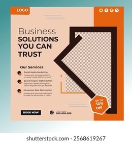 Digital marketing and corporate business service social media post banner template design