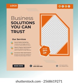 Digital marketing and corporate business service social media post banner template design