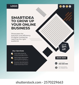 Digital marketing and corporate business service social media post banner template design