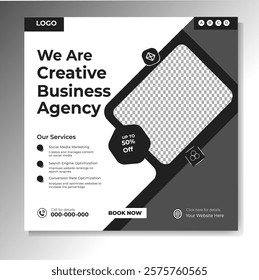 Digital marketing and corporate business service social media post banner template design