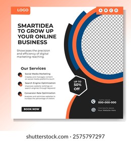 Digital marketing and corporate business service social media post banner template design