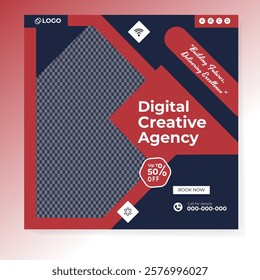 Digital marketing and corporate business service social media post banner template design