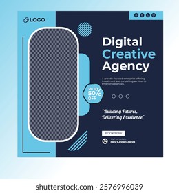 Digital marketing and corporate business service social media post banner template design