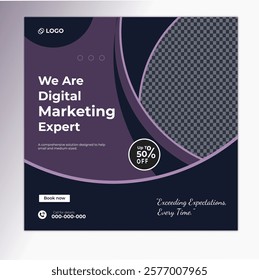 Digital marketing and corporate business service social media post banner template design