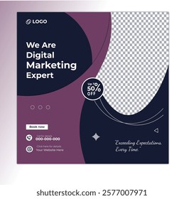 Digital marketing and corporate business service social media post banner template design