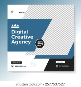 Digital marketing and corporate business service social media post banner template design