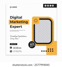 Digital marketing and corporate business service social media post banner template design