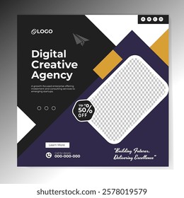 Digital marketing and corporate business service social media post banner template design