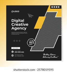Digital marketing and corporate business service social media post banner template design