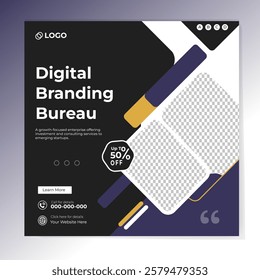 Digital marketing and corporate business service social media post banner template design