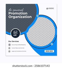 Digital marketing and corporate business service social media post banner template design
