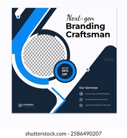 Digital marketing and corporate business service social media post banner template design