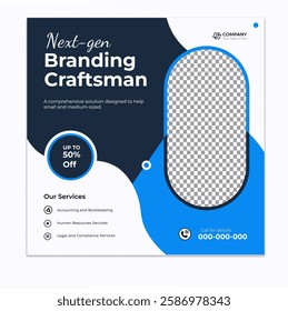 Digital marketing and corporate business service social media post banner template design