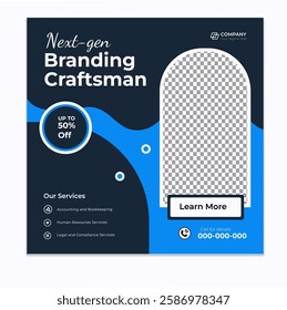 Digital marketing and corporate business service social media post banner template design