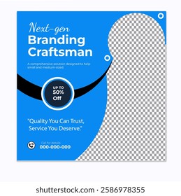 Digital marketing and corporate business service social media post banner template design