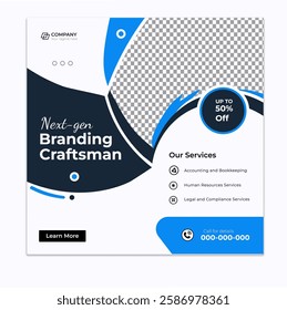 Digital marketing and corporate business service social media post banner template design