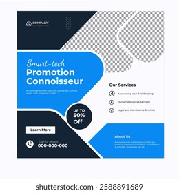 Digital marketing and corporate business service social media post banner template design