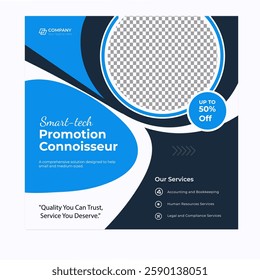 Digital marketing and corporate business service social media post banner template design