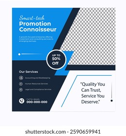 Digital marketing and corporate business service social media post banner template design