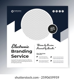 Digital marketing and corporate business service social media post banner template design