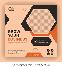 Digital marketing and corporate business service social media post banner template design