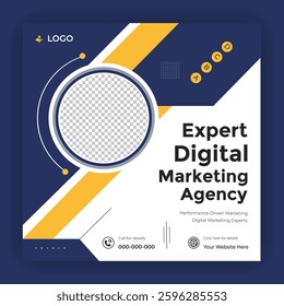 Digital marketing and corporate business service social media post banner template design