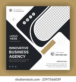 Digital marketing and corporate business service social media post banner template design