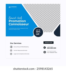 Digital marketing and corporate business service social media post banner template design