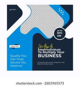 Digital marketing and corporate business service social media post banner template design