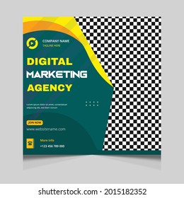 Digital marketing and corporate social media post template vector