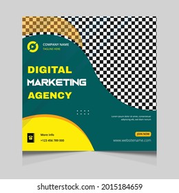 Digital marketing and corporate social media post template vector