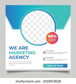 Digital marketing and corporate social media instagram post and web banner design template