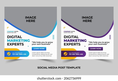 Digital marketing and corporate social media post and web banner design template