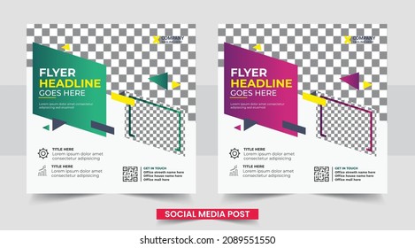 Digital marketing and corporate social media post and web banner design template set. Social media template business agency for digital marketing and business sale promo. furniture or fashion post