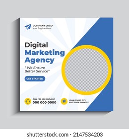 Digital marketing and corporate social media post template