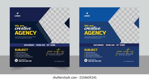 Digital Marketing Corporate Social Media Post And Instagram Post Template Free Vector Design.