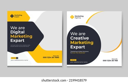 Digital marketing corporate social media and post banner template.
