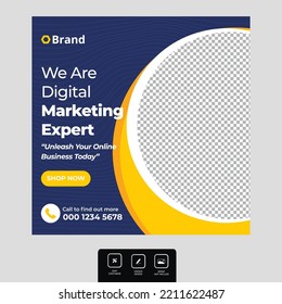 Digital marketing corporate social media and instagram post template