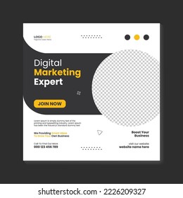 Digital marketing corporate social media instagram post and web banner