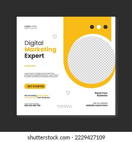 Digital marketing corporate social media instagram post and web banner