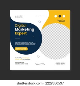 Digital marketing corporate social media instagram post and web banner
