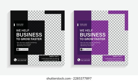 Digital marketing corporate social media Instagram post and web banner template