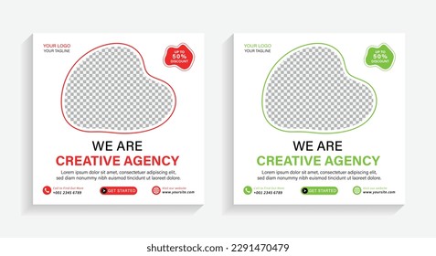 Digital marketing corporate social media Instagram post and web banner template